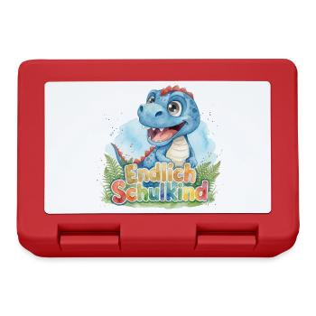 Süßer Baby Dino Endlich Schulkind 2026 T-Rex - Brotdose - Rot - Vorne