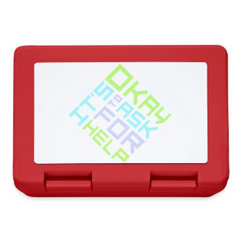 It's Okay To Ask For Help Help Questions Saying Logo - Lunchbox - red - Front