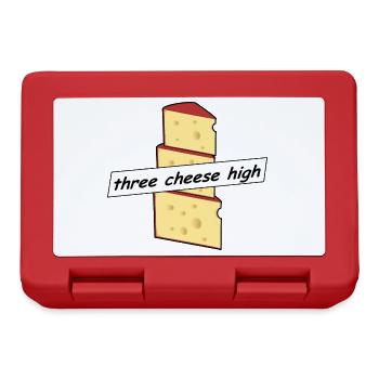 three cheese high - Dreikäsehoch - Brotdose - Rot - Vorne
