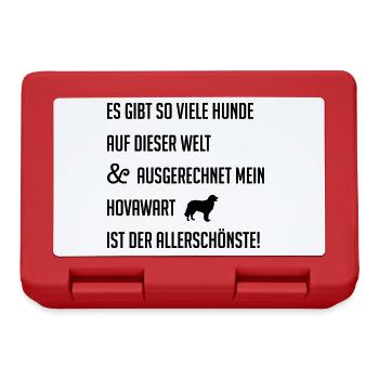 Schönster Hund Hovawart Hundespruch Hund Hundebesi - Brotdose - Rot - Vorne