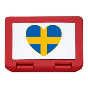 Schweden Flagge Herz - Brotdose - Rot - Vorne