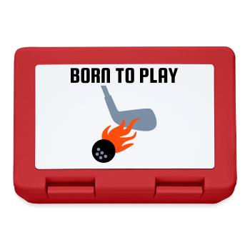Born to play golf, golf clubs, golf ball, flames - Lunchbox - red - Front