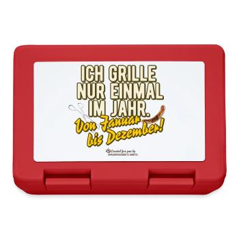 Ich grille nur einmal im Jahr - Brotdose - Rot - Vorne