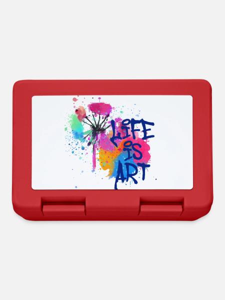 art,kunst,graffiti,malerei,aquarell,bunt,bunt - Brotdose - Rot