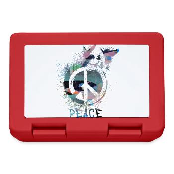 peace ,graffiti, peace, flag, peace, deaf - Lunchbox - red - Front