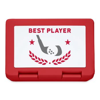 Best player (Golfschläger, Golfball, Lorbeerkranz) - Brotdose - Rot - Vorne