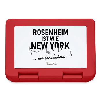 Rosenheim ist wie New York - Brotdose - Rot - Vorne