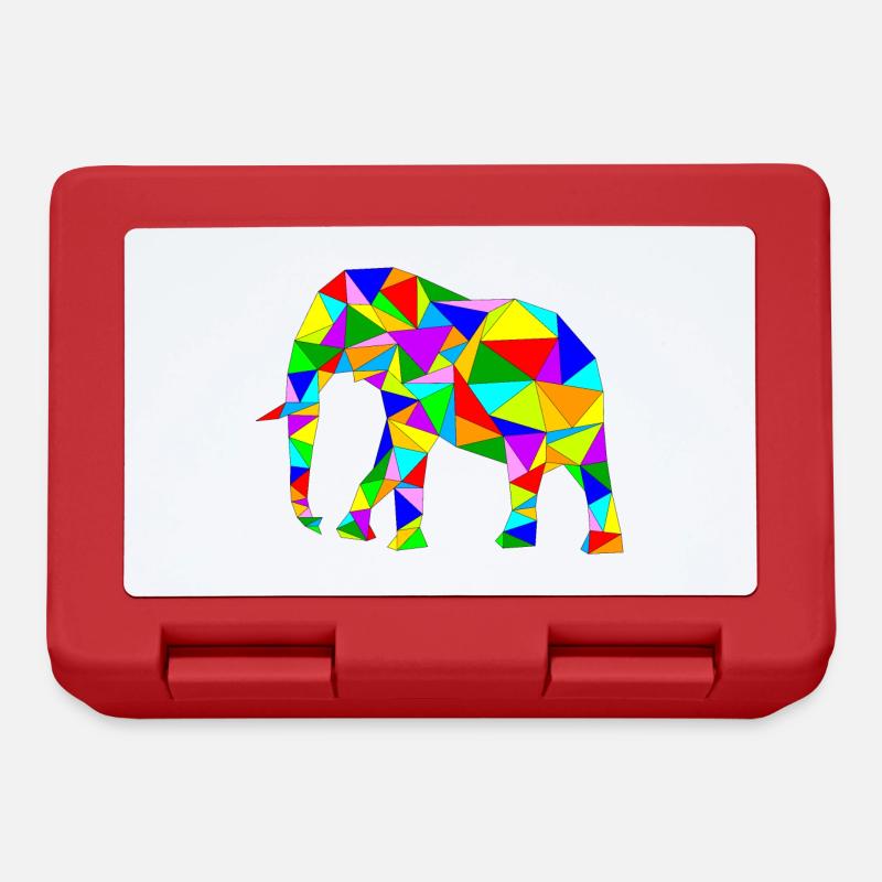 éléphant polygone hétéroclite - Boîte à goûter - rouge