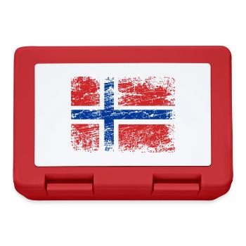Norwegen Flagge Vintage Länderumriss Oslo EU Odin - Brotdose - Rot - Vorne