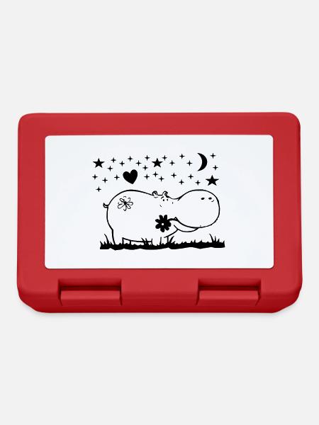 Hippo la nuit - Boîte à goûter - rouge