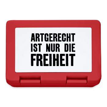 ARTGERECHT IST NUR DIE FREIHEIT VEGAN VEGANER - Brotdose - Rot - Vorne