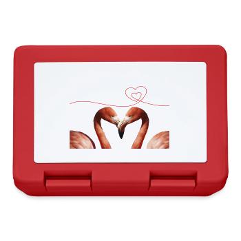 Große Flamingo-Liebe - Brotdose - Rot - Vorne