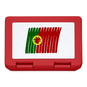 Portugal Lissabon Flag Flagge painted gemalt - Brotdose - Rot - Vorne