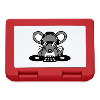 Maus DJ Sonnenbrille Kopfhörer Party Feiern Musik - Brotdose - Rot - Vorne