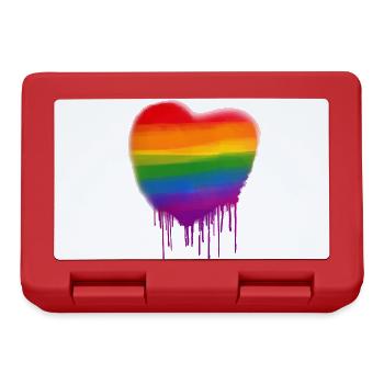 l’amour est l’amour, le cœur, l’arc-en-ciel, la peinture, le graffiti - Boîte à goûter - rouge - Devant