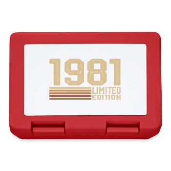Jahrgang 1981 Geburtstag - Geschenk 1981 Jahrgang 1981 - Brotdose - Rot - Vorne
