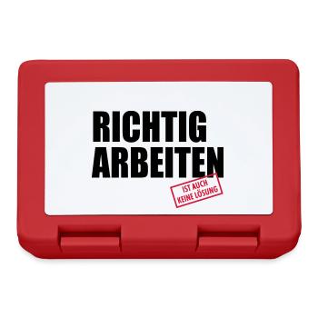 arbeiten ist auch keine Lösung - Brotdose - Rot - Vorne