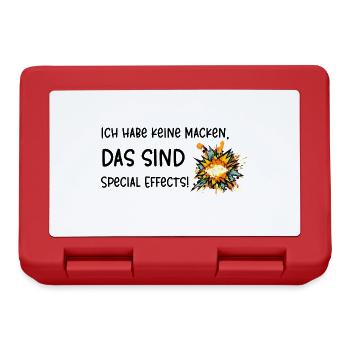 keine Macken Special Effects lustiger Spruch - Brotdose - Rot - Vorne