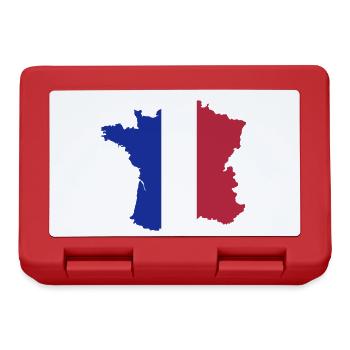 France carte drapeau 3 - Boîte à goûter - rouge - Devant