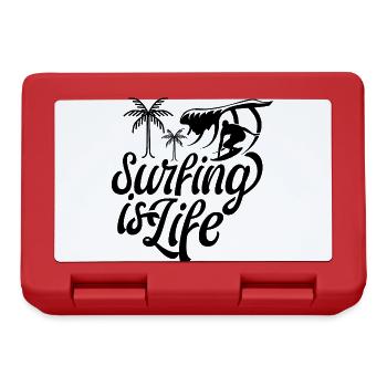 Surfing is Life Surfer Surf Surfer Surfing - Lunchbox - red - Front