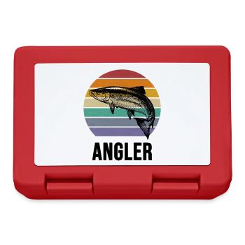 Angler und Fische - Brotdose - Rot - Vorne