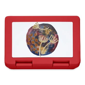 Abstrakte Blumenin Aquarell - Brotdose - Rot - Vorne
