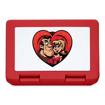 Amoureux des dessins animés de la Saint-Valentin - Boîte à goûter - rouge - Devant