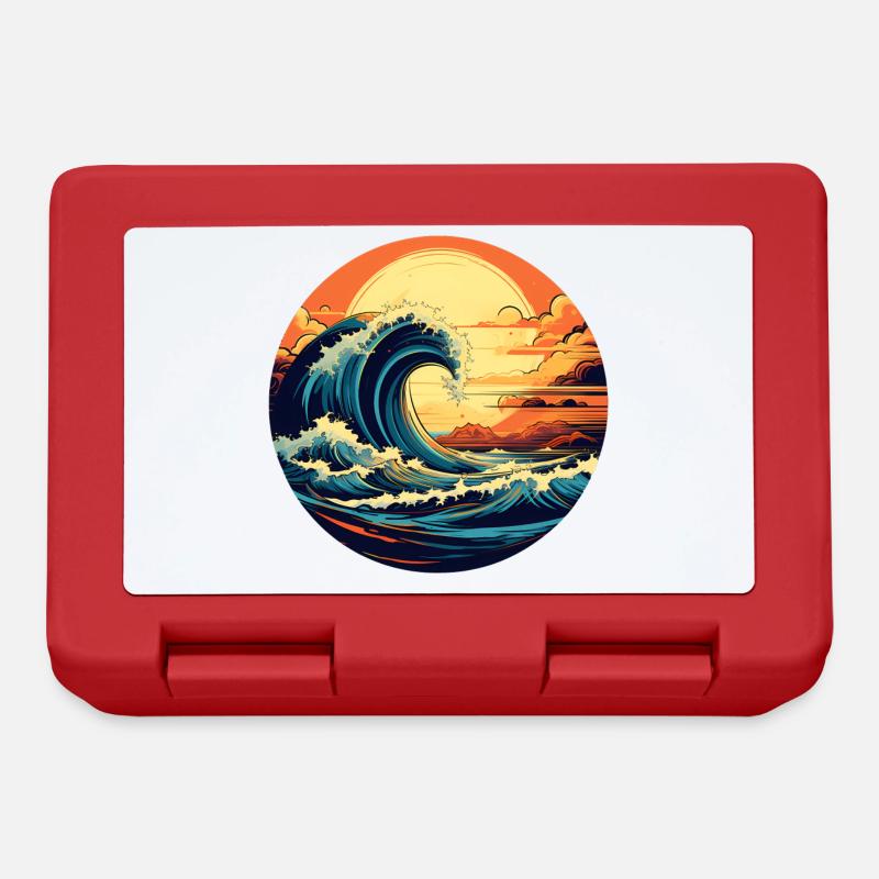Ocean waves - Lunchbox - red