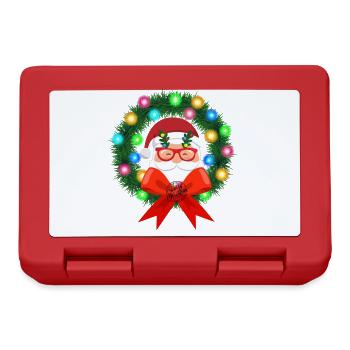 Santa Claus in wreath - Lunchbox - red - Front