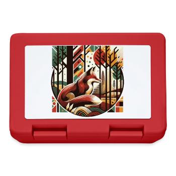Fuchs im Wald Retro Vintage Street Art Style - Brotdose - Rot - Vorne