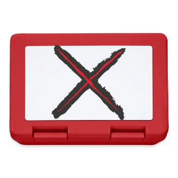Red X - St. Andrew's Cross Grunge Style red on black - Lunchbox - red - Front