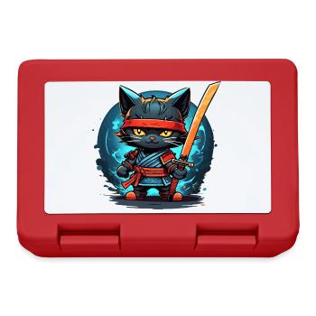 Ninja Cat #8 - Lunchbox - red - Front
