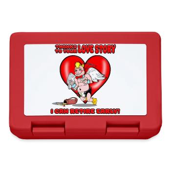 Funny Cupid's Love Story Valentine's Day Couples - Lunchbox - red - Front