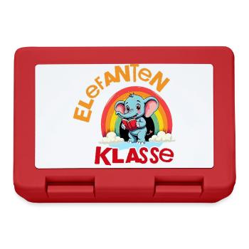 Elefantenklasse: Schulkind Regenbogen T-Shirt - Brotdose - Rot - Vorne
