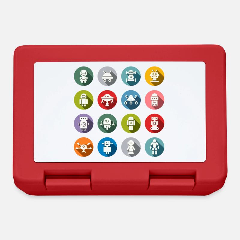 Robot Family - Lunchbox - red