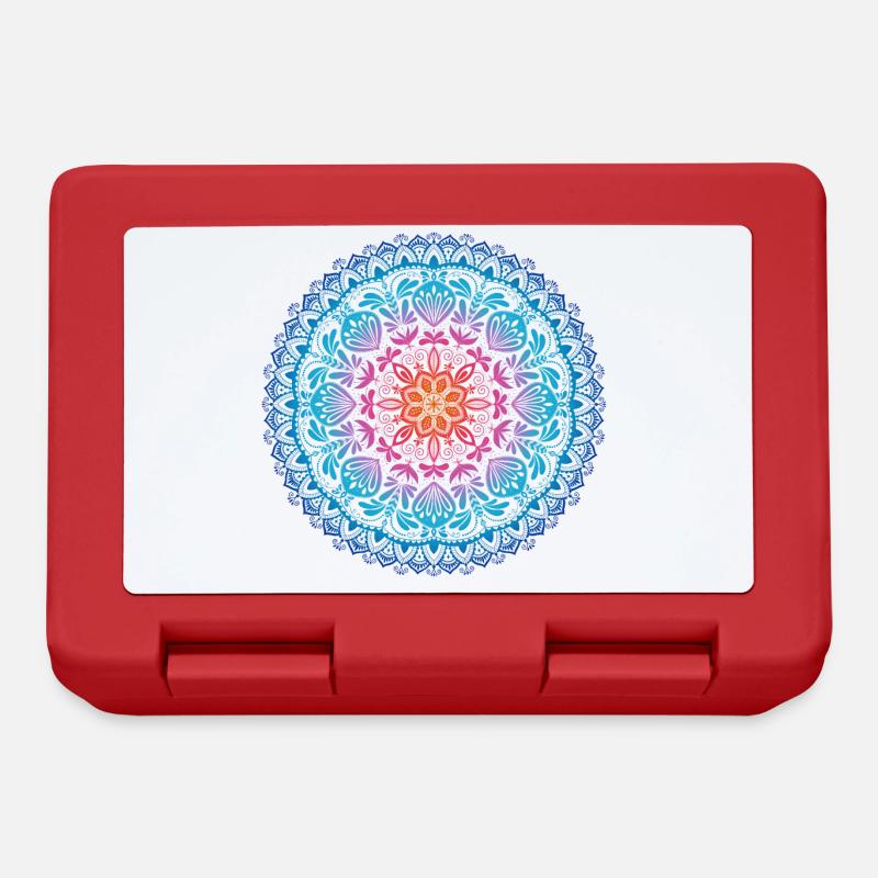Regenbogen Mandala - Brotdose - Rot