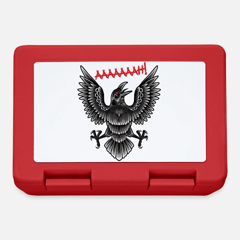 Black Raven Flying - Lunchbox - red