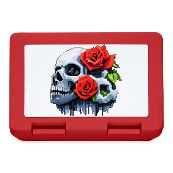 8Bit Skull - The 2 Roses - Brotdose - Rot - Vorne