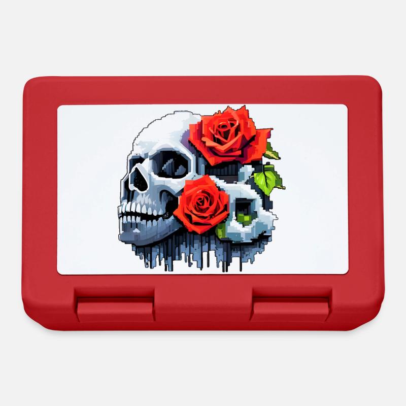 8Bit Skull - The 2 Roses - Brotdose - Rot