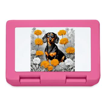 Dackel Dachshund Geschenk Kurzhaardackel Hundemama - Brotdose - Pink - Vorne