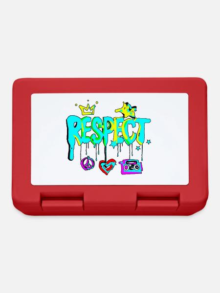 RESPECT Graffiti colourful - Brotdose - Rot