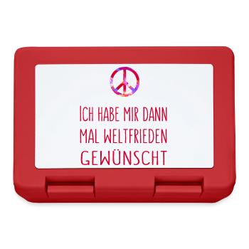 Ich habe mir dann mal Weltfrieden gewünscht - rot - Brotdose - Rot - Vorne