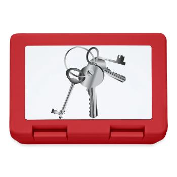 silver-colored keys on a keychain - Lunchbox - red - Front