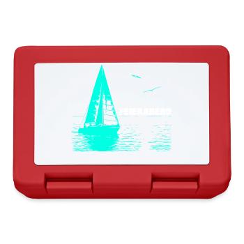 Feierabend Segelboot und 2 Möwen - Brotdose - Rot - Vorne
