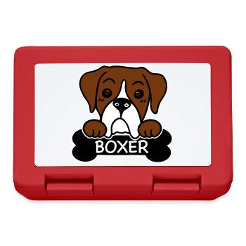 Boxer et os - Boîte à goûter - rouge - Devant