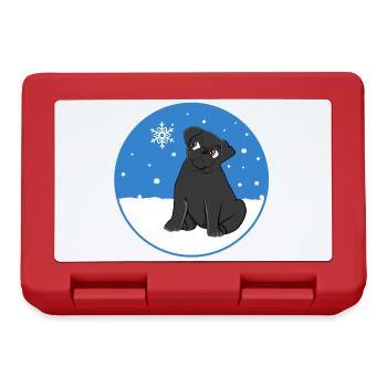 Carlin noir dans la neige - Boîte à goûter - rouge - Devant