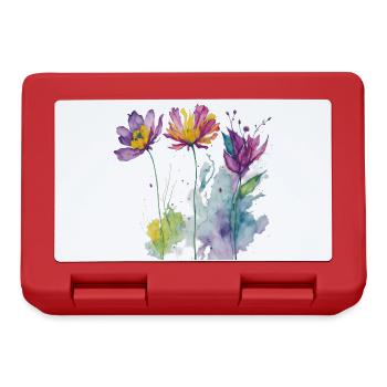 Aquarelle florale - Boîte à goûter - rouge - Devant