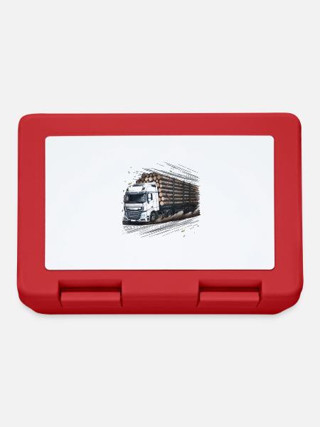transport de bois, bois, camion, foresterie, bois long, occupation, forêt - Boîte à goûter - rouge