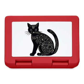 Mystical Black Cat - Lunchbox - red - Front