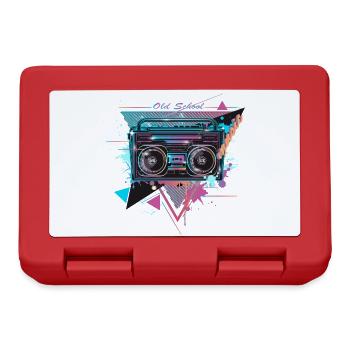 Kassetten Recorder im 80er Neon Graffiti Look - Brotdose - Rot - Vorne